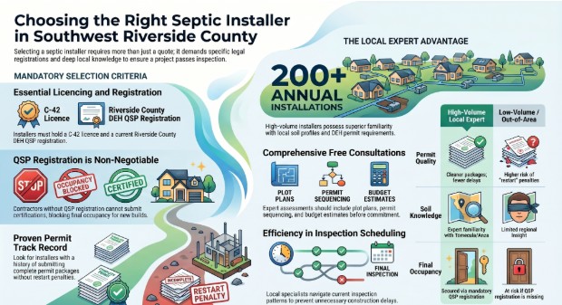 How Do You Choose a Septic Installer for a New Home in Temecula?